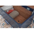 Linon Zana Cedar Lined Storage Chest with Rope Detail in Blue Distressed Wood