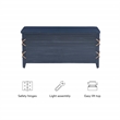 Linon Zana Cedar Lined Storage Chest with Rope Detail in Blue Distressed Wood