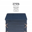 Linon Zana Cedar Lined Storage Chest with Rope Detail in Blue Distressed Wood
