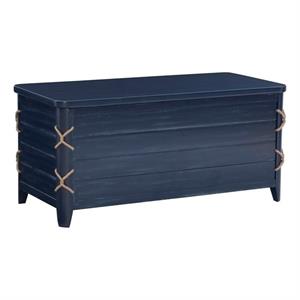 linon zana wood rope cedar lined storage chest in blue
