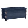 Linon Zana Cedar Lined Storage Chest with Rope Detail in Blue Distressed Wood