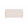 Linon Zana Cedar Lined Storage Chest with Rope Detail in White Distressed Wood