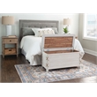 Linon Zana Cedar Lined Storage Chest with Rope Detail in White Distressed Wood