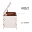 Linon Zana Cedar Lined Storage Chest with Rope Detail in White Distressed Wood