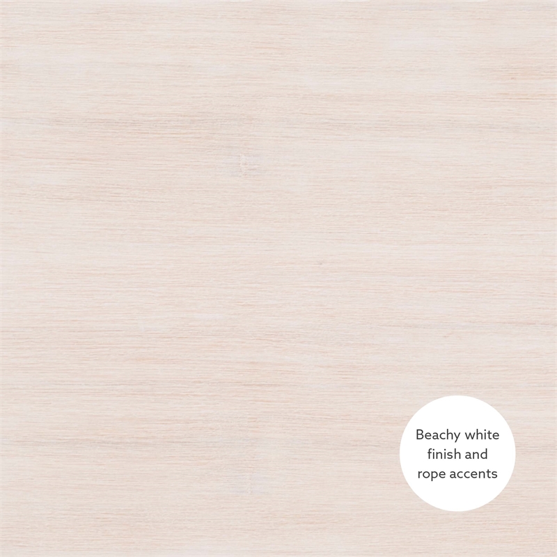 Linon Zana Cedar Lined Storage Chest with Rope Detail in White Distressed Wood