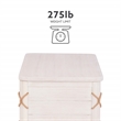 Linon Zana Cedar Lined Storage Chest with Rope Detail in White Distressed Wood