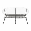 Linon Tallie Outdoor Loveseat Handwoven Wicker Roping Steel Frame in White