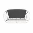 Linon Tallie Outdoor Loveseat Handwoven Wicker Roping Steel Frame in White