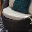 Linon Nara Outdoor Snuggle Chair Resin Wicker Weave with Cushions in Dark Brown