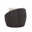 Linon Nara Outdoor Snuggle Chair Resin Wicker Weave with Cushions in Dark Brown