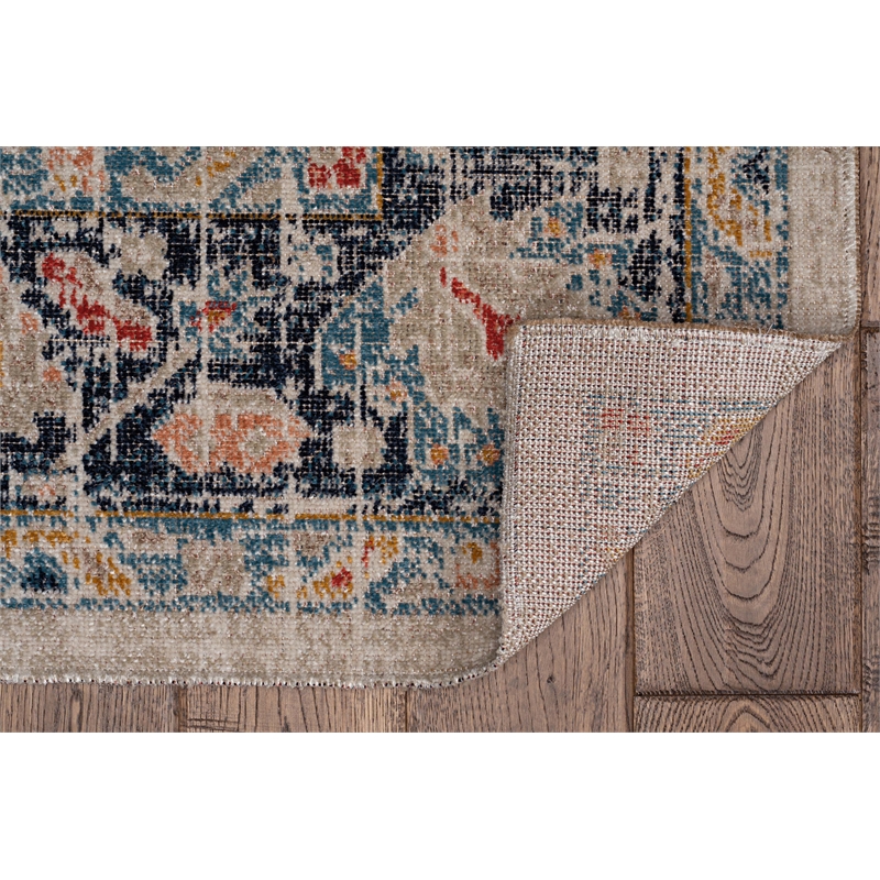 Linon Great Zero Leona Polyester 2'x3' Accent Rug in Ivory