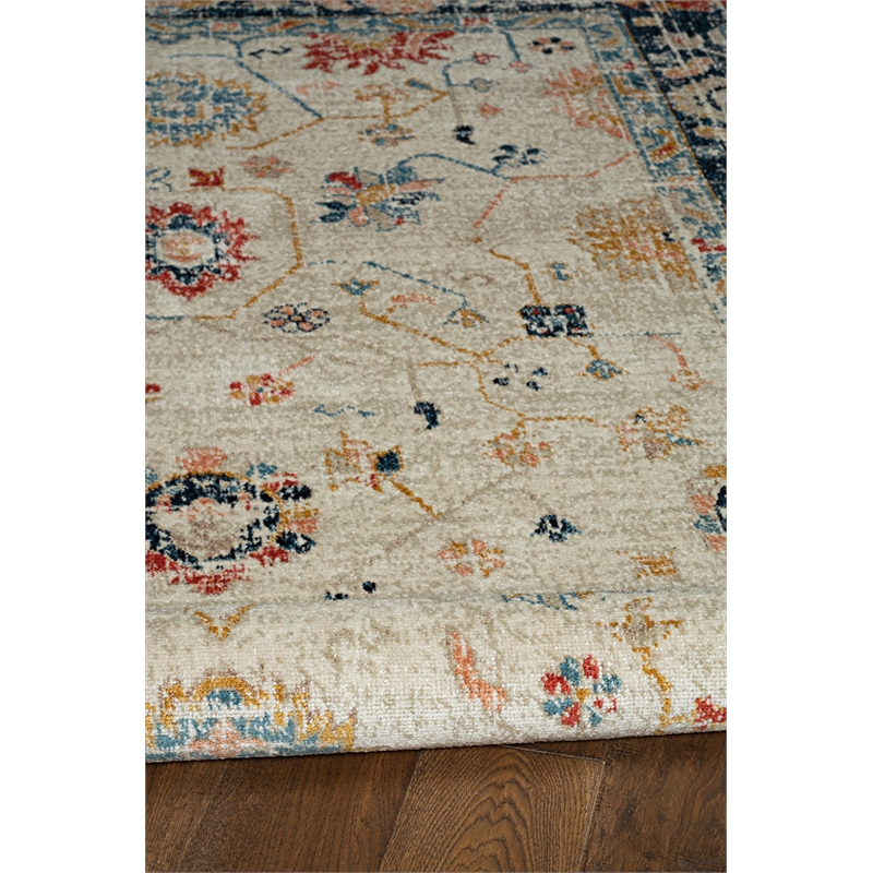 Linon Great Zero Leona Polyester 2'x3' Accent Rug in Ivory