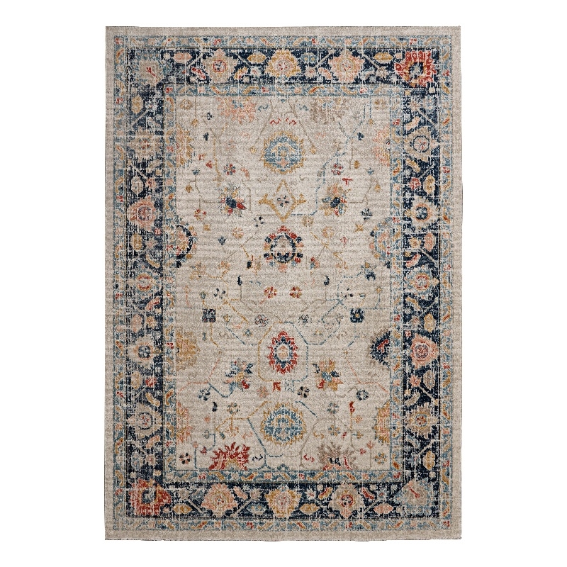 Linon Great Zero Leona Polyester 2'x3' Accent Rug in Ivory