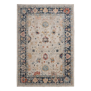 Linon Great Zero Leona Polyester 2'x3' Accent Rug in Ivory