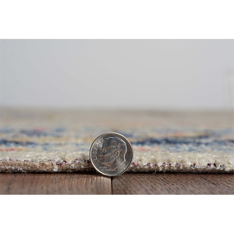 Linon Great Zero Leona Polyester 8'x10' Area Rug in Ivory