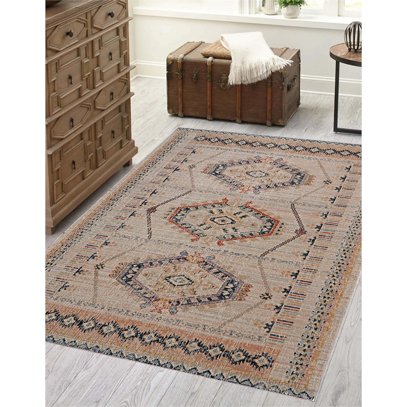 Linon Great Zero Lana Polyester 3'x5' Accent Rug in Ivory