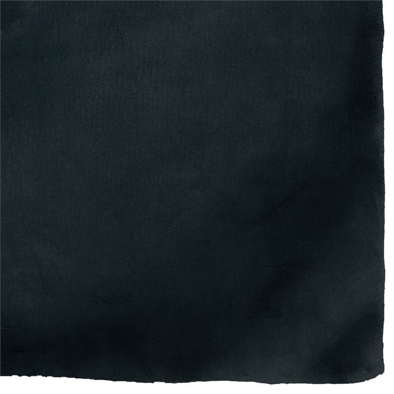 Linon Maven Faux Rabbit Polyester 3'x5' Accent Rug in Charcoal Gray