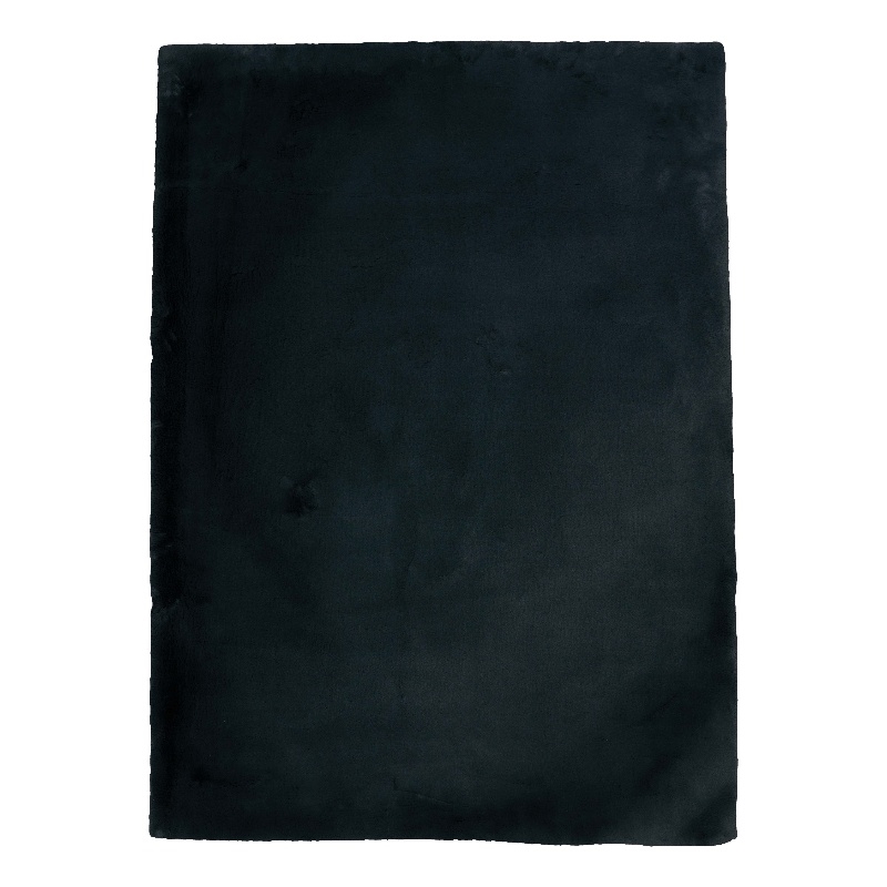 Linon Maven Faux Rabbit Polyester 3'x5' Accent Rug in Charcoal Gray