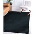 Linon Maven Faux Rabbit Polyester 5'x7' Area Rug in Charcoal Gray