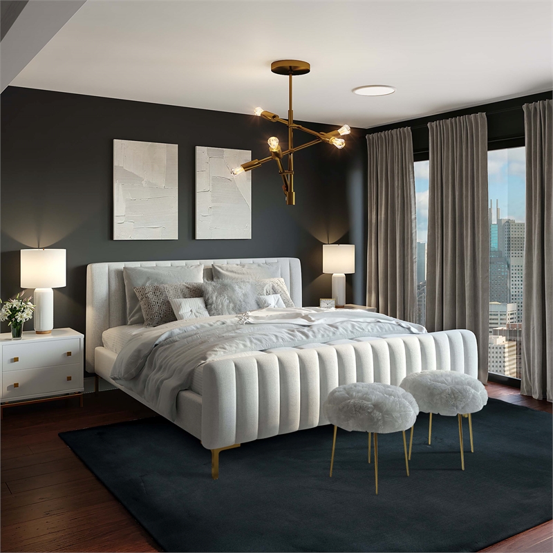 Linon Maven Faux Rabbit Polyester 7'6