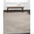 Linon Maven Faux Rabbit Polyester 5'x7' Area Rug in Pale Gray