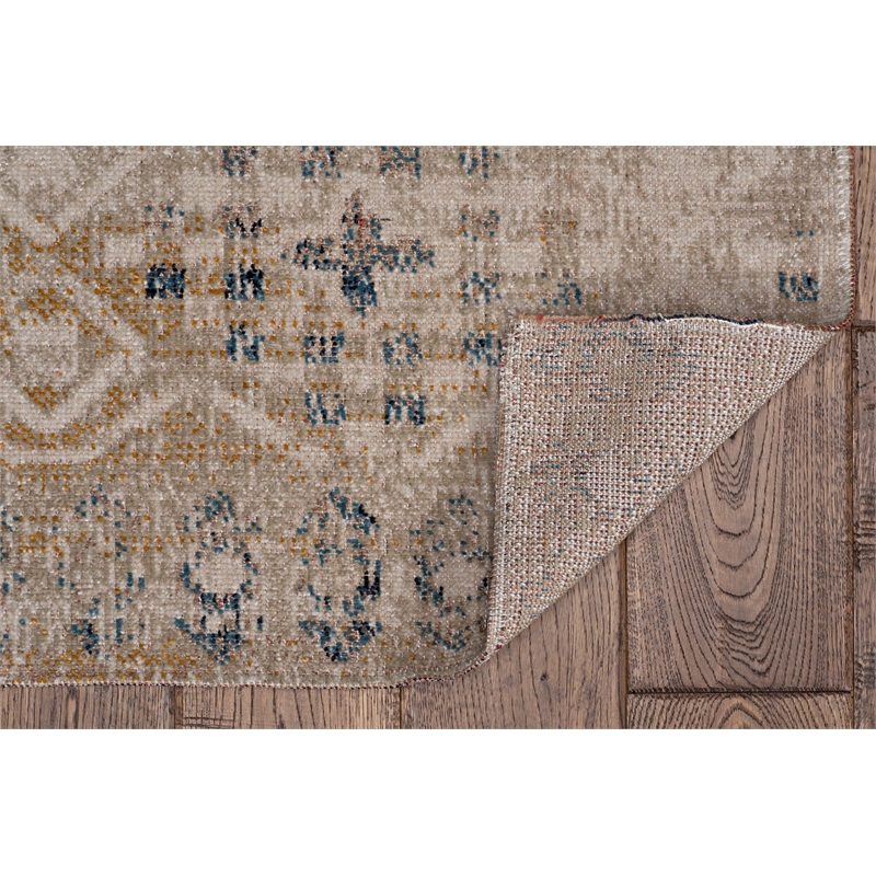 Linon Great Zero Leopold Polyester 3'x5' Accent Rug in Tan