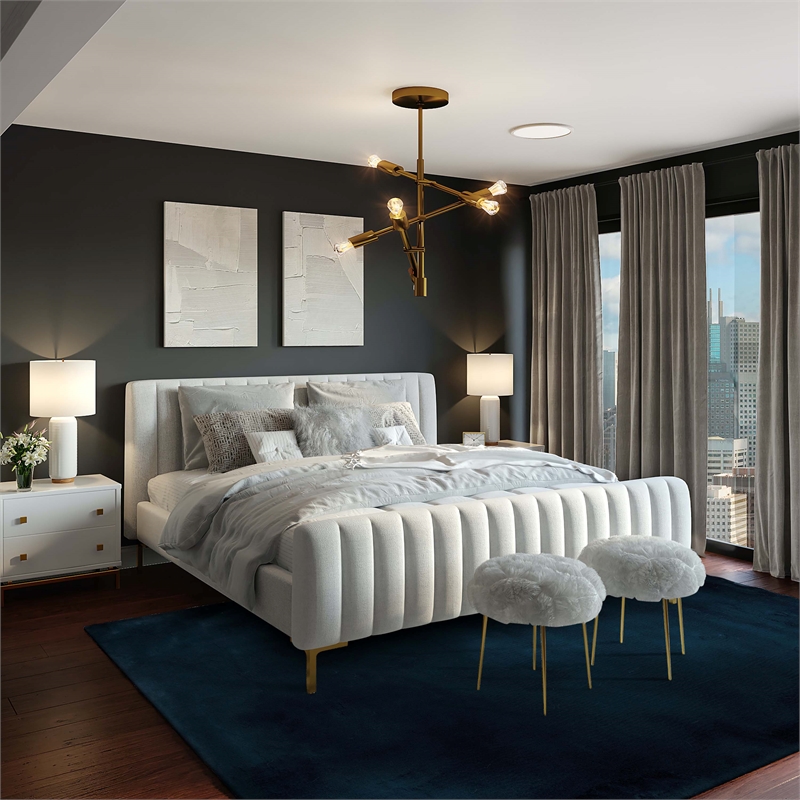 Linon Maven Faux Rabbit Polyester 7'6