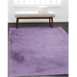 Linon Maven Faux Rabbit Polyester 5'x7' Area Rug in Purple