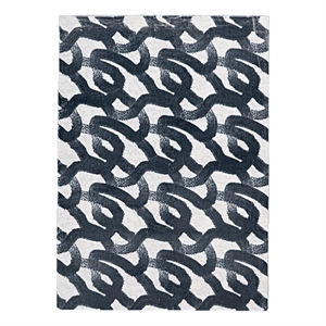 linon motif printed faux rabbit sketch polyester 5'x7' area rug in black