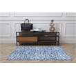 Linon Motif Printed Faux Rabbit Ingrain Polyester 3'x5' Accent Rug in Blue