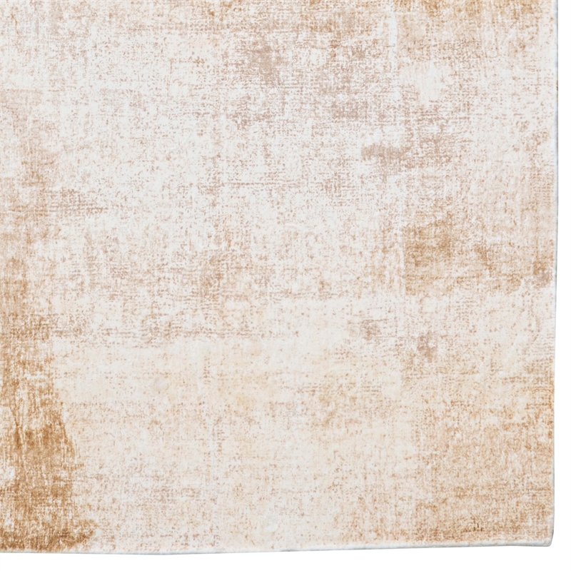 Linon Motif Printed Faux Rabbit Simone Polyester 8'x10' Area Rug in Ivory