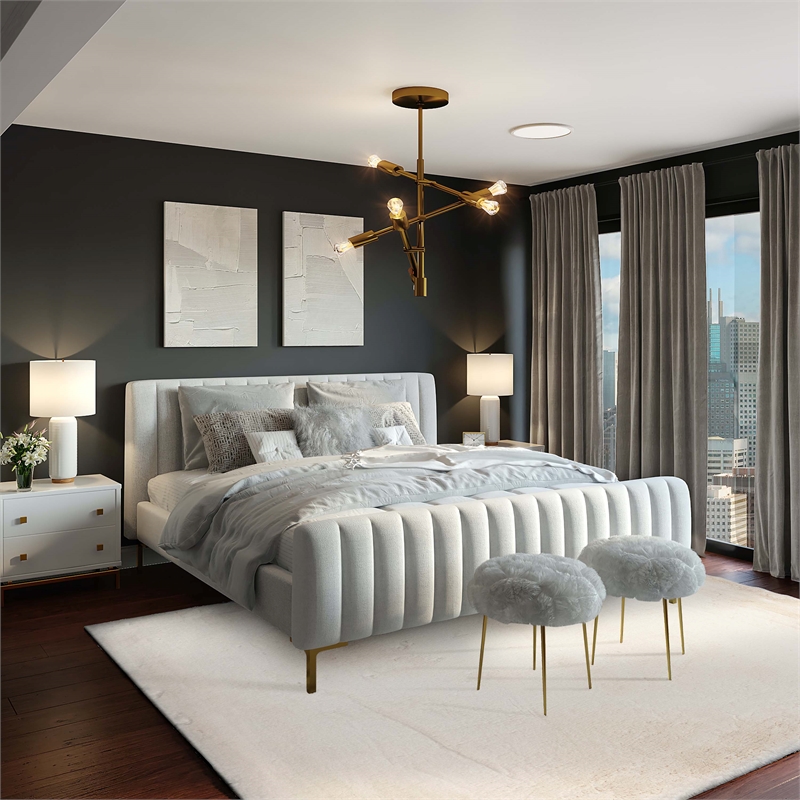 Linon Maven Faux Rabbit Polyester 7'6