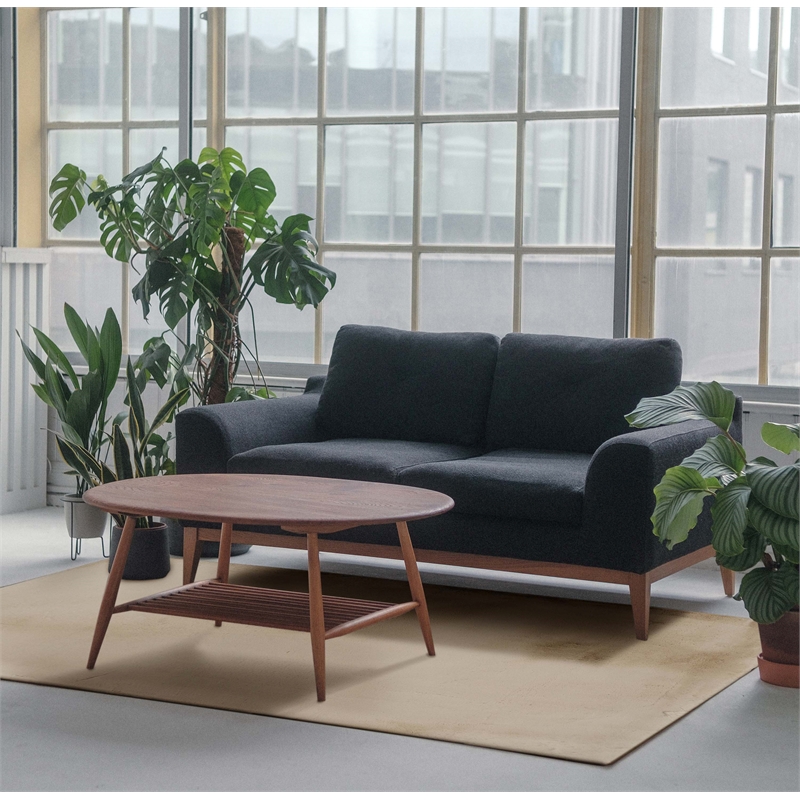 Linon Maven Faux Rabbit Polyester 3'x5' Accent Rug in Tan