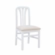 Linon Darlie Set of 2 Dining Chairs Grey Upholstered Seat in White Beechwood