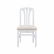 Linon Darlie Set of 2 Dining Chairs Grey Upholstered Seat in White Beechwood