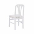Linon Darlie Set of 2 Dining Chairs Grey Upholstered Seat in White Beechwood