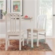 Linon Darlie Set of 2 Dining Chairs Grey Upholstered Seat in White Beechwood