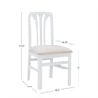 Linon Darlie Set of 2 Dining Chairs Grey Upholstered Seat in White Beechwood
