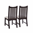 Linon Maldon Beechwood Chairs Set of 2 With Upholstered Seat in Black