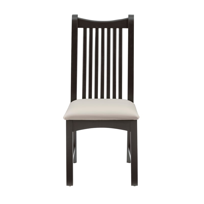 Linon Maldon Beechwood Chairs Set of 2 With Upholstered Seat in Black
