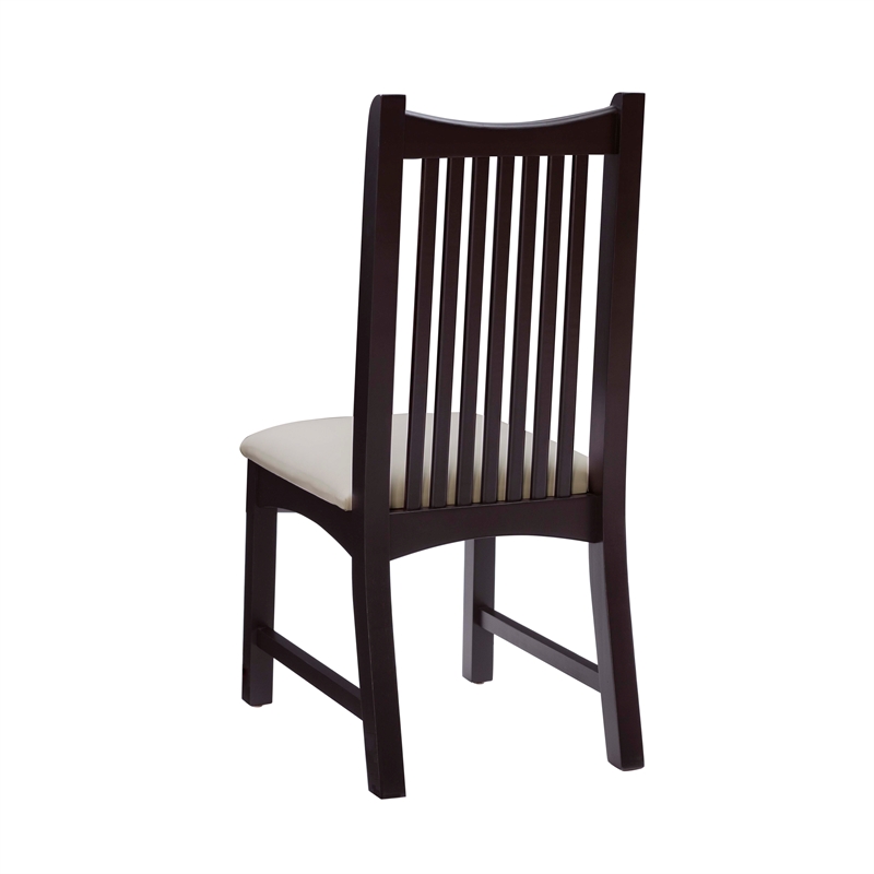 Linon Maldon Beechwood Chairs Set of 2 With Upholstered Seat in Black