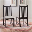 Linon Maldon Beechwood Chairs Set of 2 With Upholstered Seat in Black