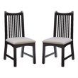 Linon Maldon Beechwood Chairs Set of 2 With Upholstered Seat in Black