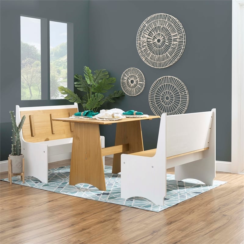 Linon Delk Solid Pine Wood Table in Honey