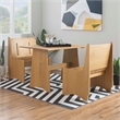 Linon Delk Solid Pine Wood Table in Honey