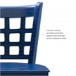 Linon Flint Lattice Back Counter Stools Set of 2 in Glossy Navy Beechwood