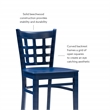 Linon Flint Lattice Back Counter Stools Set of 2 in Glossy Navy Beechwood