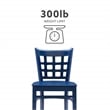 Linon Flint Lattice Back Counter Stools Set of 2 in Glossy Navy Beechwood