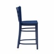 Linon Flint Lattice Back Counter Stools Set of 2 in Glossy Navy Beechwood