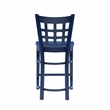 Linon Flint Lattice Back Counter Stools Set of 2 in Glossy Navy Beechwood